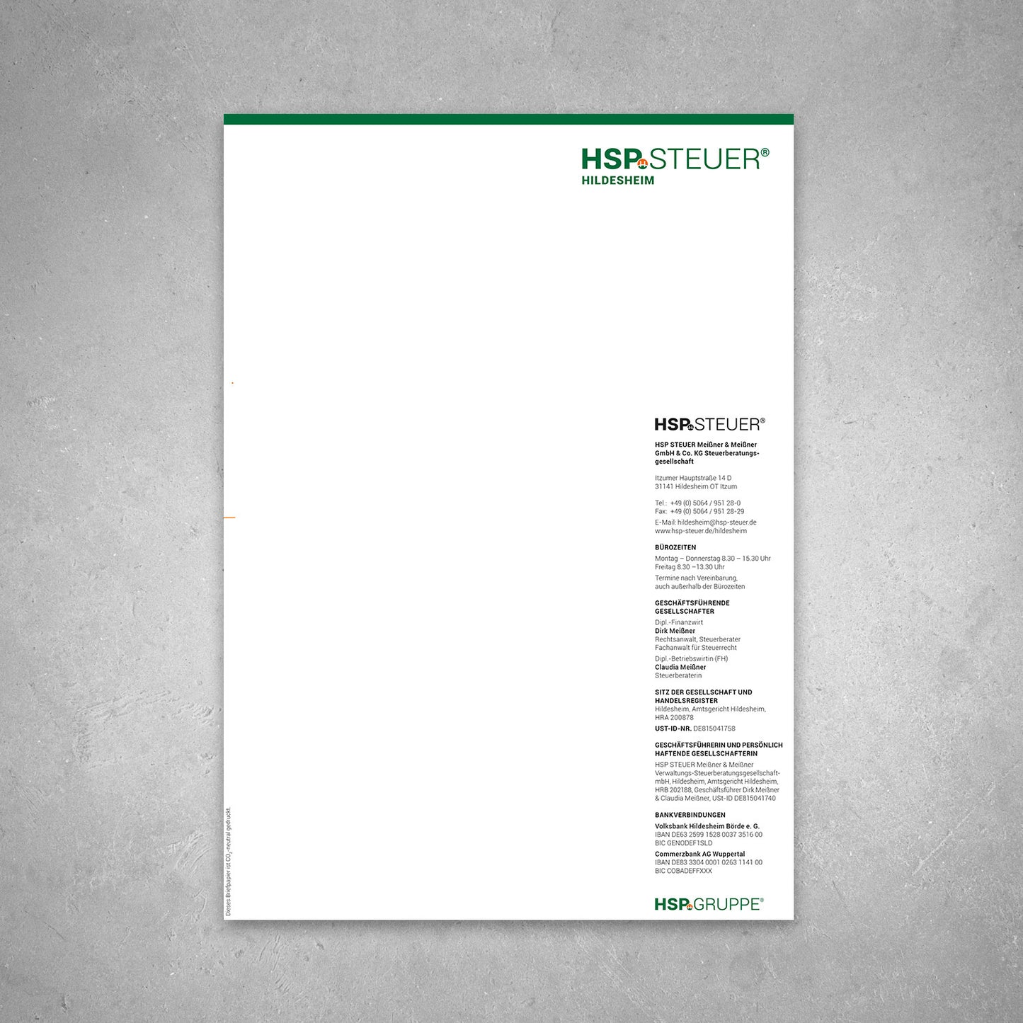 Briefpapier DIN A4 Seite 1