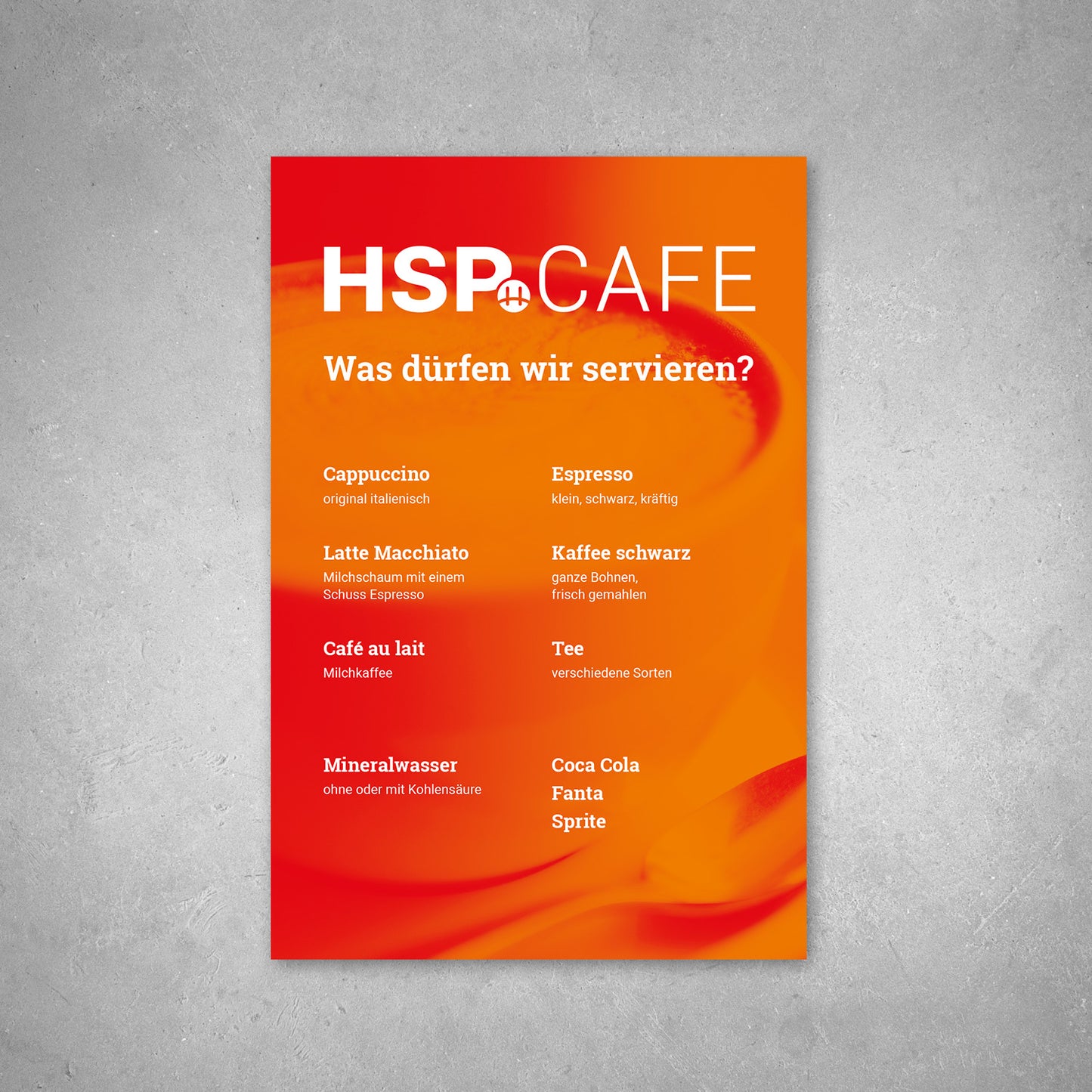 Tischaufsteller HSP Café
